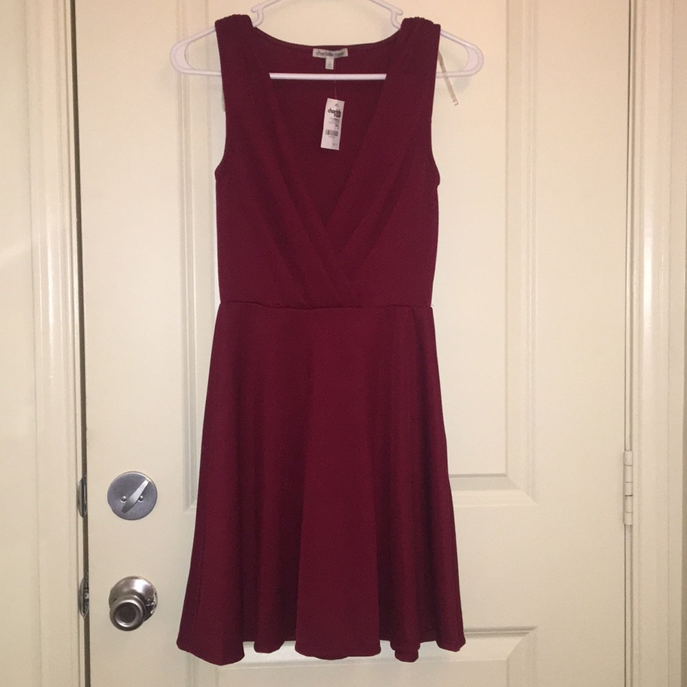 Charlotte Russe Maroon V Plunge Dress